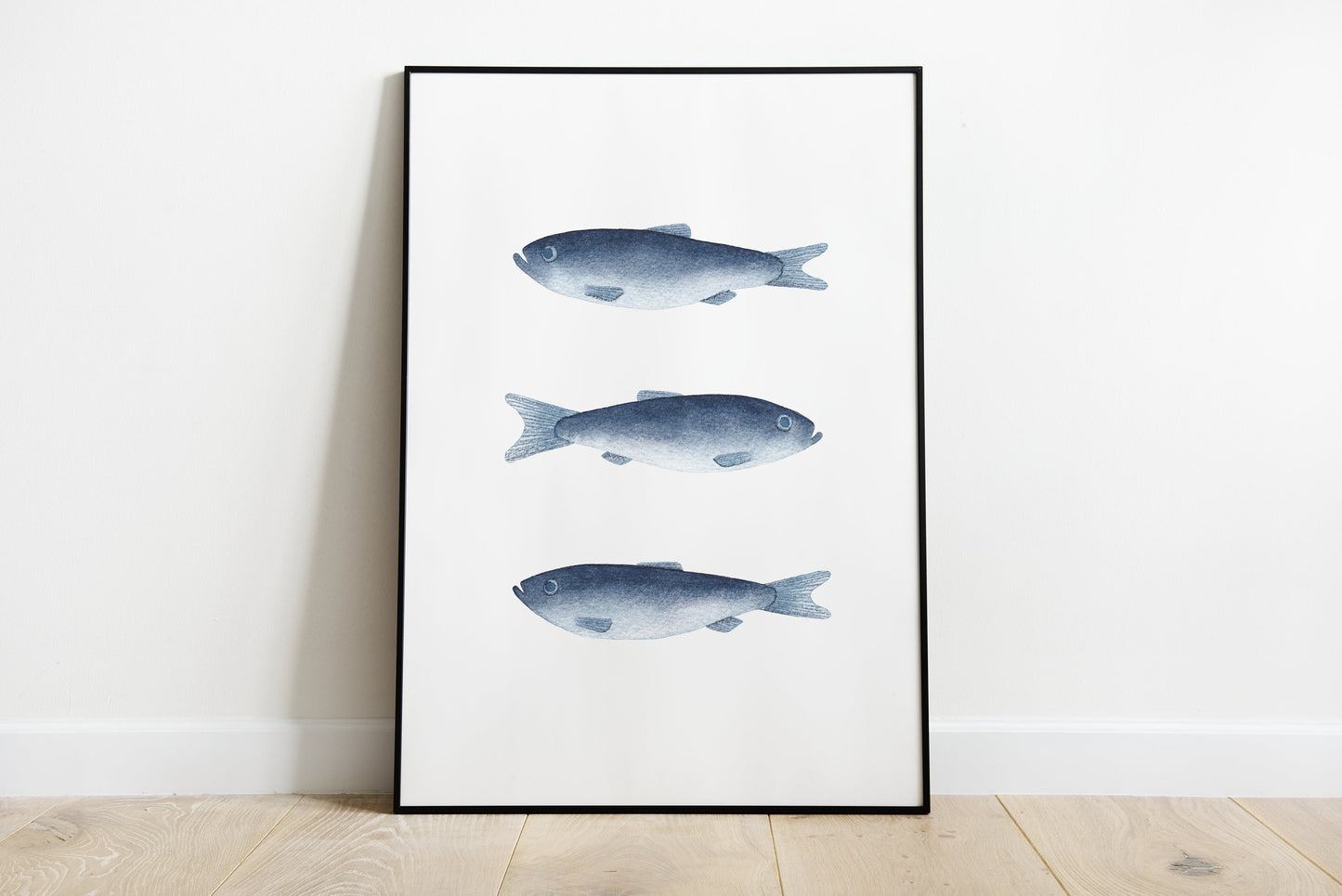 Herring Illustration Art Print, Ocean Animal Watercolour Fine Artwork, Fish Illustration Fine Art Print, Contemporary Cute Animal Art Print