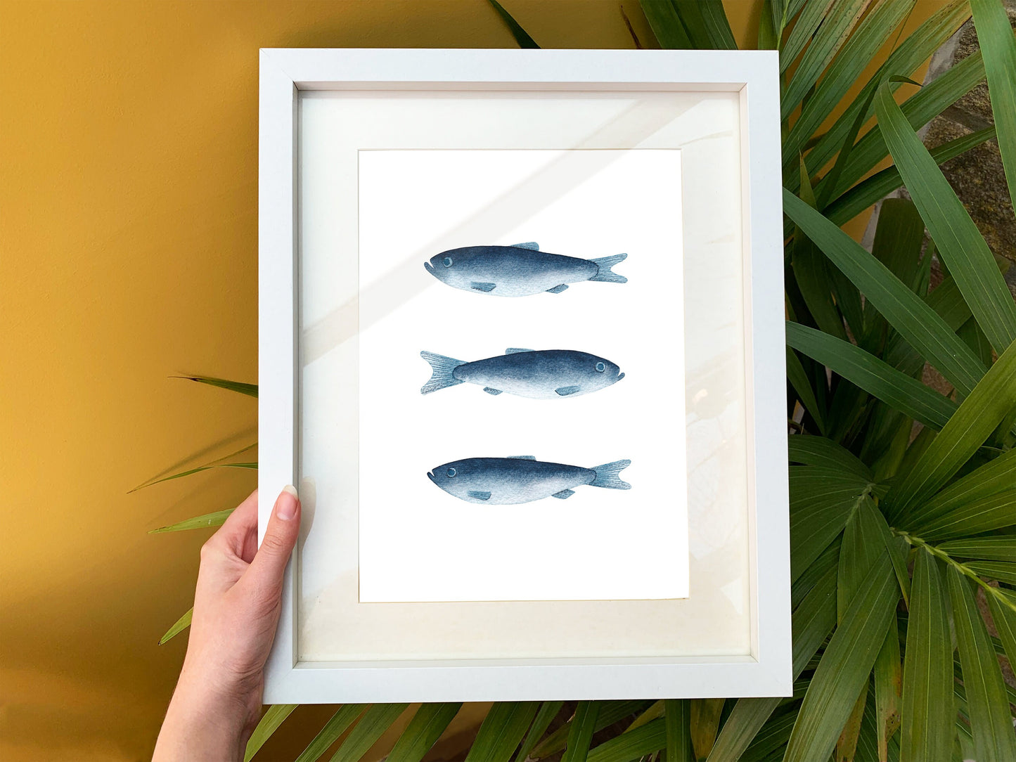 Herring Illustration Art Print, Ocean Animal Watercolour Fine Artwork, Fish Illustration Fine Art Print, Contemporary Cute Animal Art Print